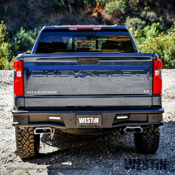 Westin 58-81215 Outlaw Rear Bumper; 2 in. Dia Tube; Steel; Textured Black; - Truck Part Superstore
