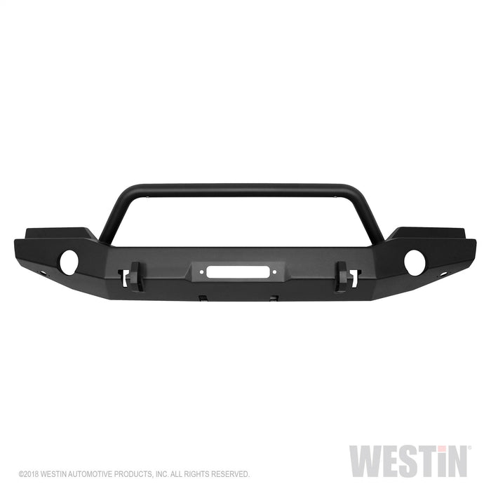 Westin 59-80045 WJ2 Full Width Front Bumper; w/Bull Bar; Steel; Textured Black; - Truck Part Superstore