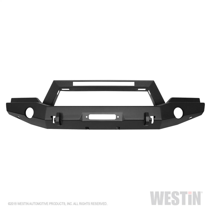 Westin 59-80055 WJ2 Full Width Front Bumper w/LED Light Bar Mount; Steel; Textured Black; - Truck Part Superstore