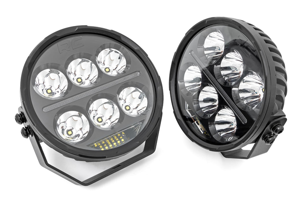Rough Country 70805 Black Series LED Light Pair - Amber DRL - 6.5 Inch - Round - Truck Part Superstore