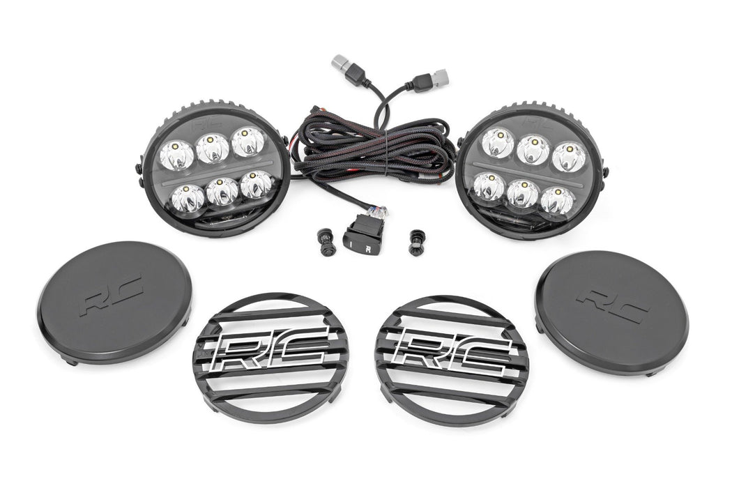 Rough Country 70805 Black Series LED Light Pair - Amber DRL - 6.5 Inch - Round - Truck Part Superstore