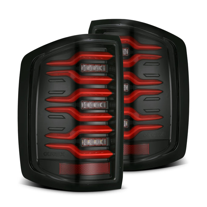 AlphaRex 620050 LED Taillights Black-Red - Truck Part Superstore