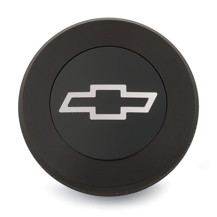 Proform 141-820 Twist-On Radiator Cap; Chevrolet Bowtie Emblem; Black Anodized Billet Aluminum - Truck Part Superstore