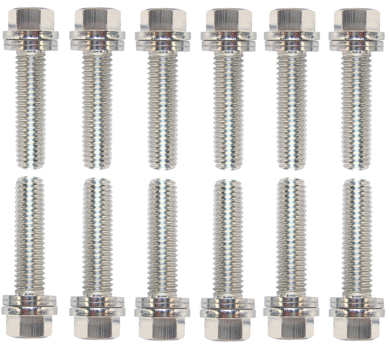 ProForm 66754 Wedge-Locking Header Bolts Hex Head M8 X .984 Inch Chevy LS Nickel Plt 12 Pcs Proform - Truck Part Superstore