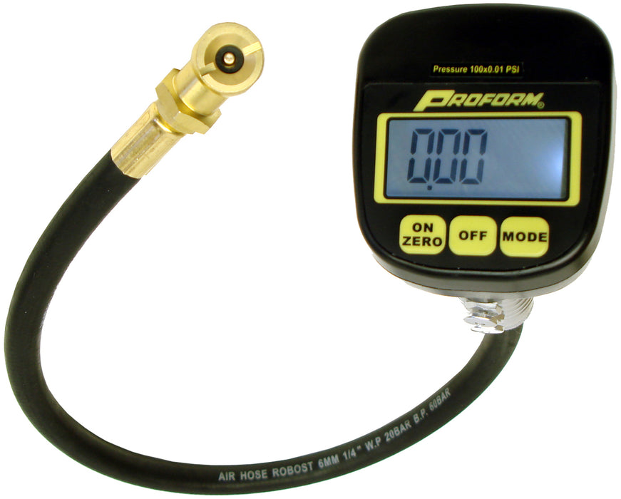 ProForm 67399 Tire Pressure Gauge Digital Type 0-100 PSI Range Reading In 0.01 Increments Square Face LCD Back-Lighted Display Proform - Truck Part Superstore