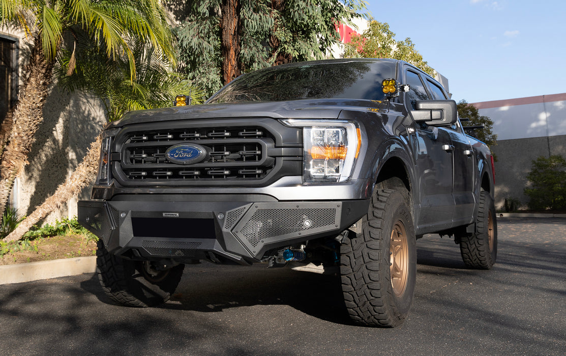 Go Rhino 34398T Low profile steel bumper protects front of vehicle - Truck Part Superstore
