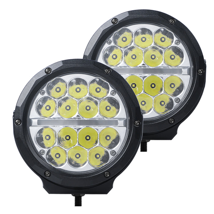 Go Rhino 750700623DRS Bright Series Lights - Two Round 6" LED Driving Light Kit W/Daytime RunningLight - Truck Part Superstore