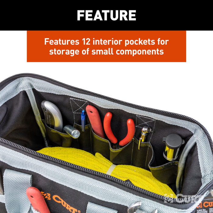 CURT 70004 CURT 70004 Towing Accessories Storage Tool Bag, 14 Pockets, Reinforced Webbing - Truck Part Superstore