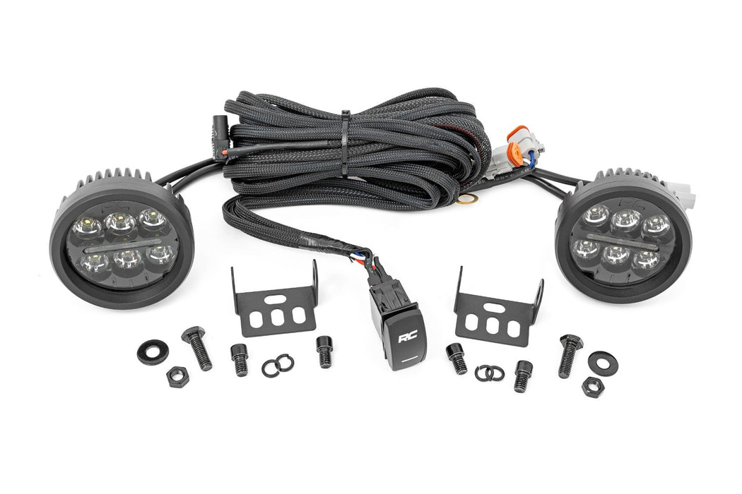 Rough Country 70900 Black Series Round LED Light Pair 3.5 Inch Amber DRL Rough Country - Truck Part Superstore