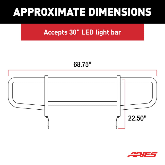 ARIES 7100 ForeFront Black Steel Grille Guard for Ford Bronco for Select Ford Bronco