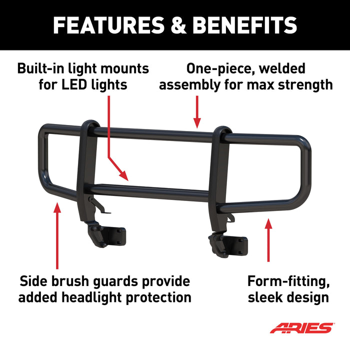ARIES 7100 ForeFront Black Steel Grille Guard for Ford Bronco for Select Ford Bronco
