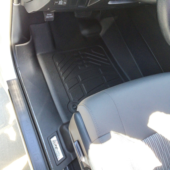 Westin 72-110054 Sure-Fit Floor Liner; Black; Front; 2 pc.; For Crew Max Cab; Double Hook; - Truck Part Superstore