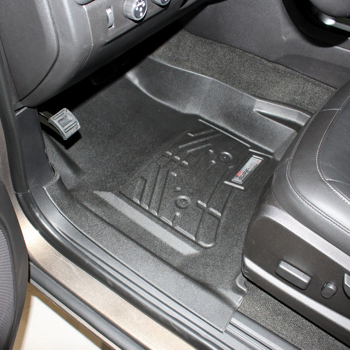 Westin 72-110074 Sure-Fit Floor Liner; Black; Front; 2 pc.; For Double Cab; - Truck Part Superstore