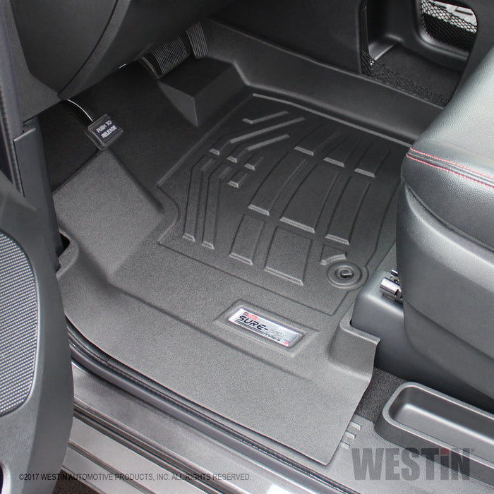 Westin 72-110090 Sure-Fit Floor Liner; Black; Front; 2 pc.; - Truck Part Superstore