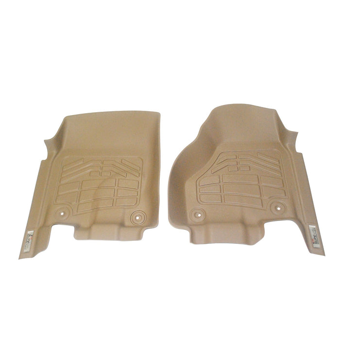 Westin 72-130043 Sure-Fit Floor Liner; Tan; Front; 2 pc.; w/2 Retention Hooks; For Mega Cab; - Truck Part Superstore