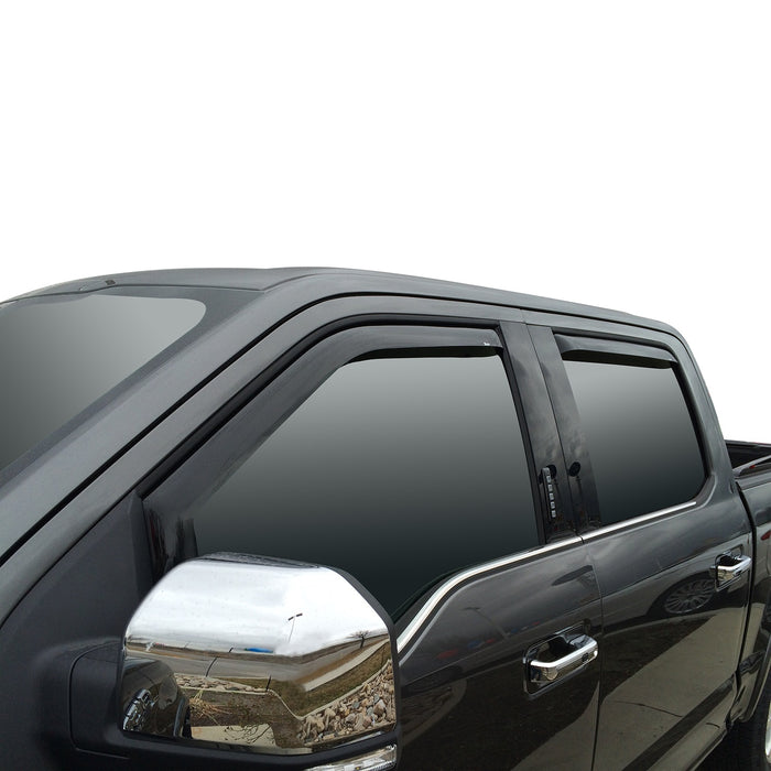 Westin 72-37407 In-Channel Wind Deflector; 4 pc.; Smoke; For Super Crew Cab; - Truck Part Superstore