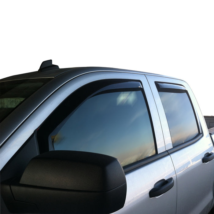 Westin 72-39417 In-Channel Wind Deflector; 4 pc.; Smoke; For Double Cab; - Truck Part Superstore
