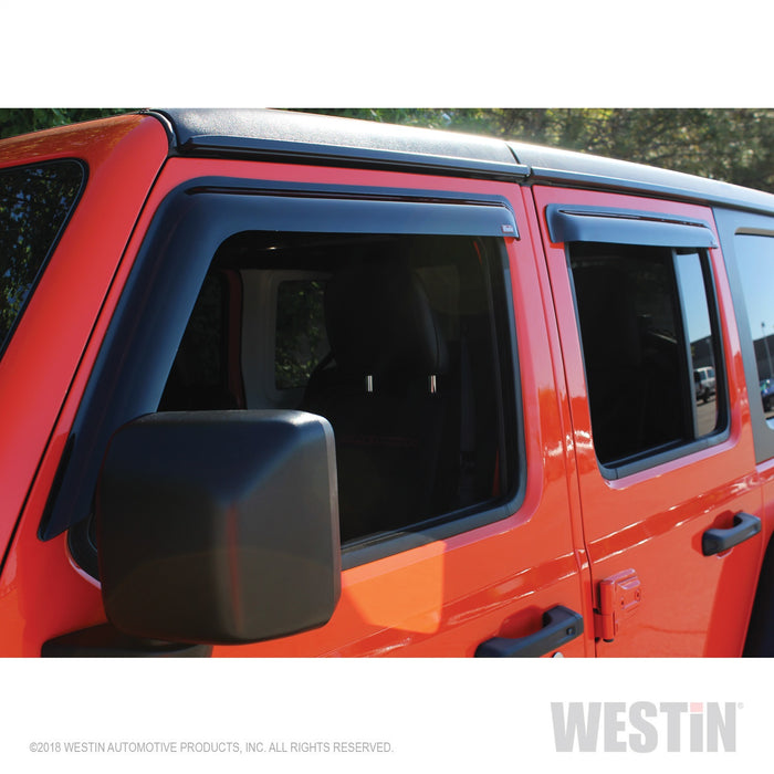 Westin 72-51404 Slim Wind Deflector; 4 pc.; Smoke; - Truck Part Superstore