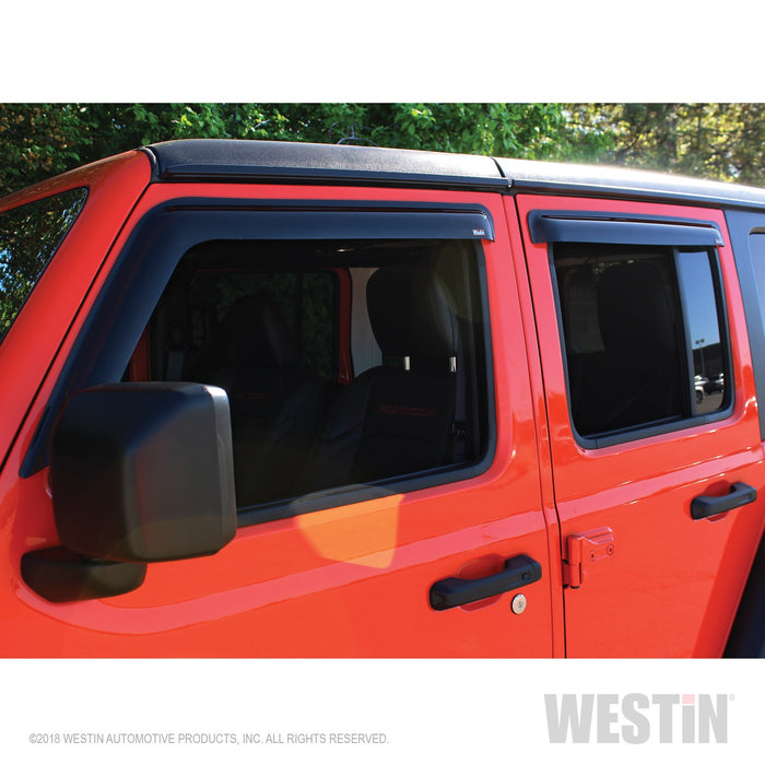 Westin 72-51404 Slim Wind Deflector; 4 pc.; Smoke; - Truck Part Superstore