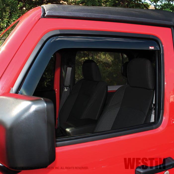 Westin 72-51467 In-Channel Wind Deflector; Front; 2 pc.; Smoke; - Truck Part Superstore