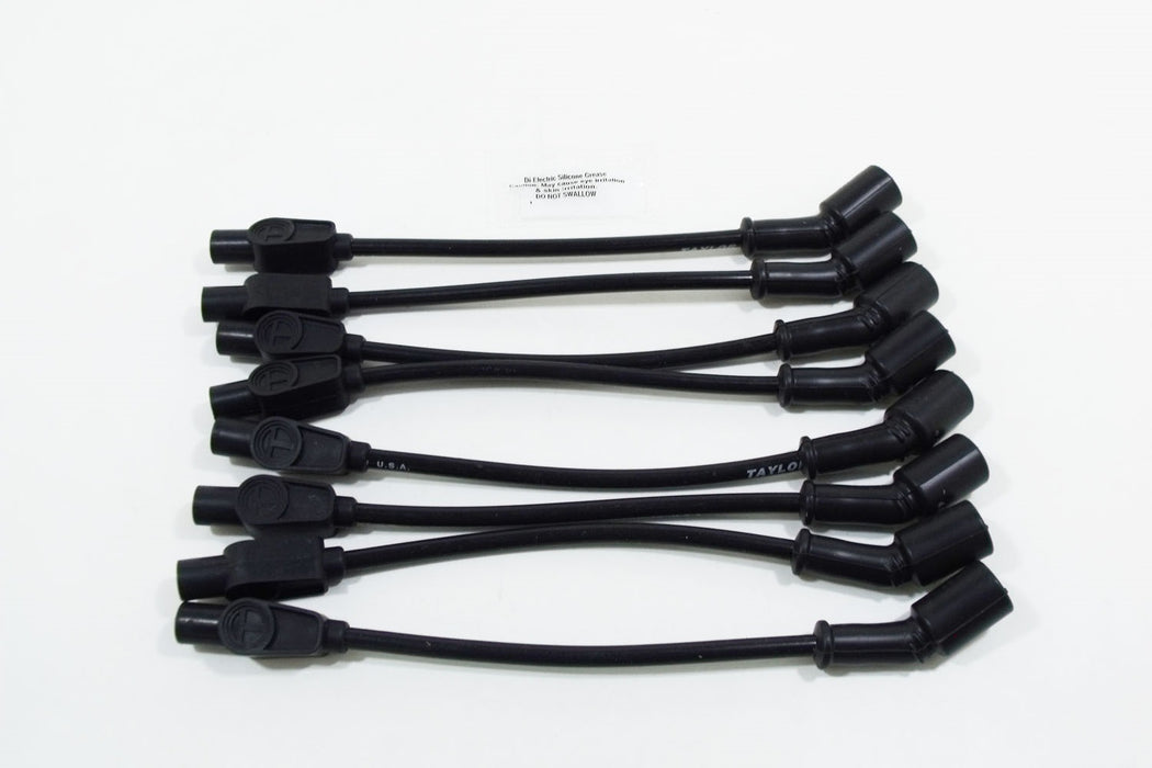 Taylor Cable 72005 8mm Spiro-Pro Ignition Wire Set; Black; Stock; 11.75 in.; 180 Deg. Plug Boot; - Truck Part Superstore