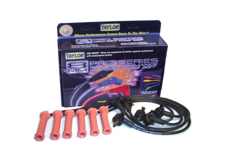 Taylor Cable 72032 8mm Spiro-Pro Ignition Wire Set; Black; Stock; 9.5 in.; OE Spark Plug Boot; - Truck Part Superstore