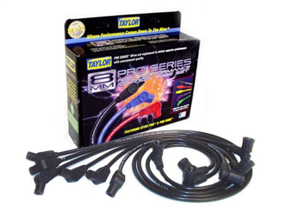 Taylor Cable 72040 8mm Spiro-Pro Ignition Wire Set; Black; Stock; 9.5 in.; OE Spark Plug Boot; - Truck Part Superstore