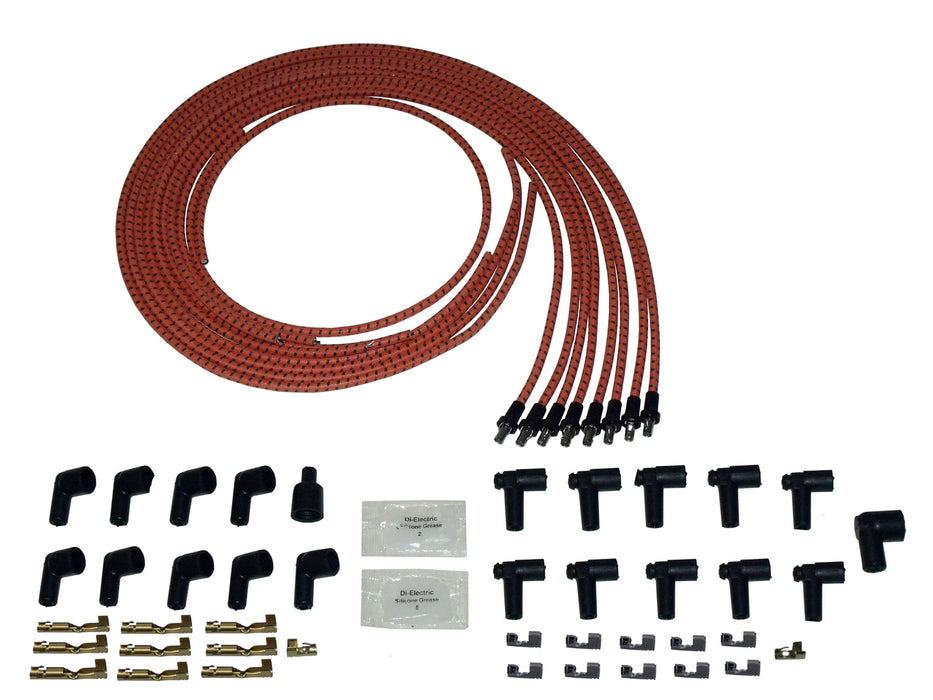 Taylor Cable 73055-C1R 7mm Spiro-Pro Cloth Ignition Wire Set - Truck Part Superstore