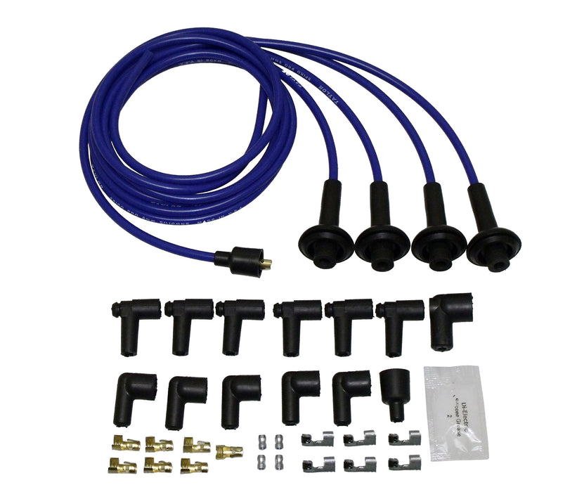 Taylor Cable 73638 8mm Spiro-Pro Ignition Wire Set; Spiro-Wound; Universal Fit; 4 cyl.; Blue; - Truck Part Superstore