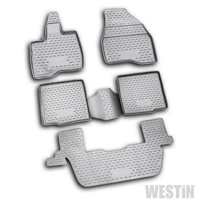 Westin 74-12-51017 Profile Floor Liners; 5 pc.; Front; Rear And Third Row; Black; - Truck Part Superstore