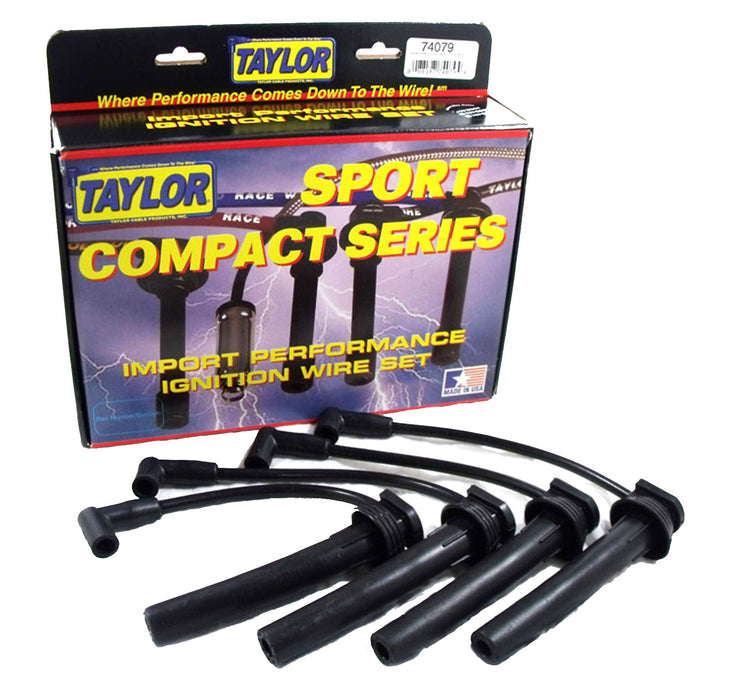 Taylor Cable 74079 8mm Spiro-Pro Ignition Wire Set; Black; Stock; 9.5 in.; OE Spark Plug Boot; - Truck Part Superstore