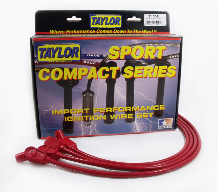 Taylor Cable 74295 8mm Spiro-Pro Ignition Wire Set; Spiro-Wound; Custom Fit; 135 deg.; Red; - Truck Part Superstore