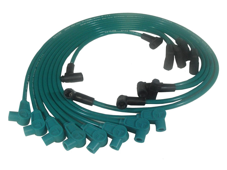 Taylor Cable 74802 8mm Spiro-Pro Ignition Wire Set; Custom Fit; Teal; - Truck Part Superstore
