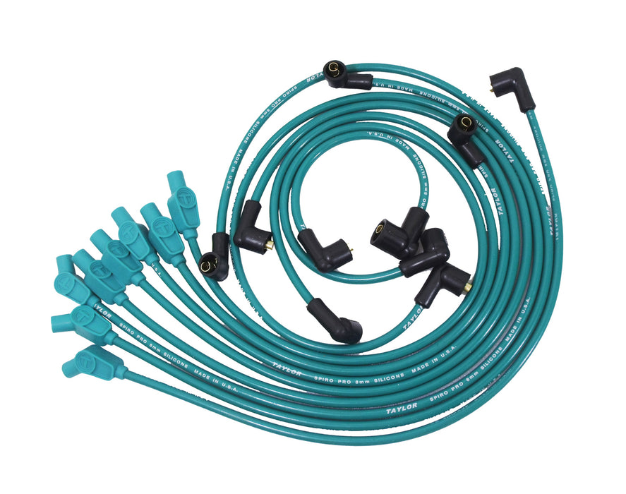Taylor Cable 74814 8mm Spiro-Pro custom 8 cyl teal - Truck Part Superstore