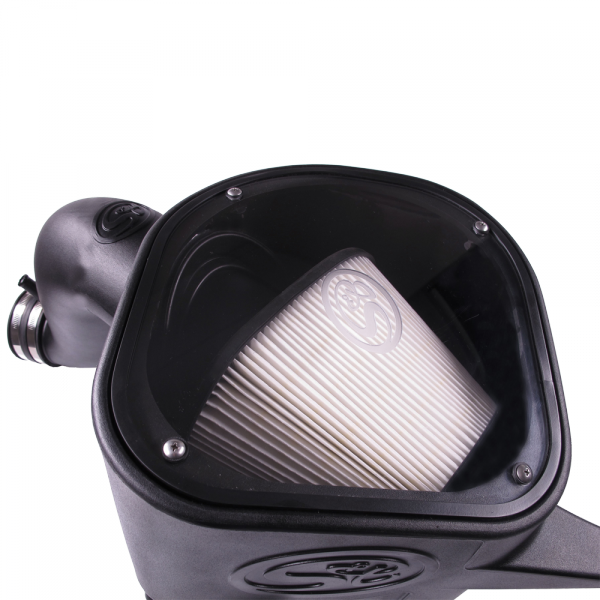 S&B 75-5068D-BKJF Cold Air Intake For 13-18 Dodge Ram 2500 3500 L6-6.7L Cummins Dry Extendable White S&B - Truck Part Superstore