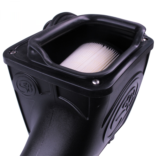 S&B 75-5070D-BKJF Cold Air Intake For 03-07 Ford F250 F350 F450 F550 V8-6.0L Powerstroke Dry Extendable White S&B - Truck Part Superstore