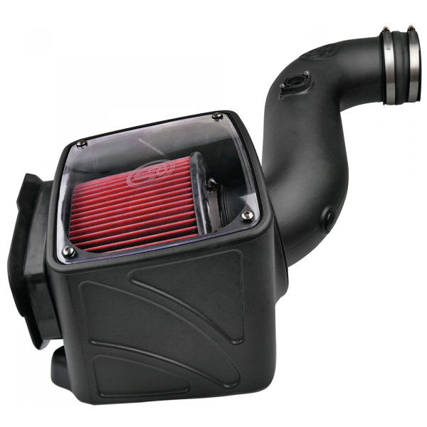 S&B 75-5080-BKJF Cold Air Intake For 06-07 Chevrolet Silverado GMC Sierra V8-6.6L LLY-LBZ Duramax Cotton Cleanable Red S&B - Truck Part Superstore
