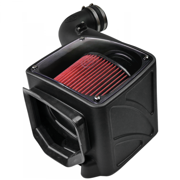 S&B 75-5080-BKJF Cold Air Intake For 06-07 Chevrolet Silverado GMC Sierra V8-6.6L LLY-LBZ Duramax Cotton Cleanable Red S&B - Truck Part Superstore