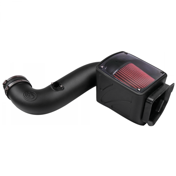 S&B 75-5080-BKJF Cold Air Intake For 06-07 Chevrolet Silverado GMC Sierra V8-6.6L LLY-LBZ Duramax Cotton Cleanable Red S&B - Truck Part Superstore