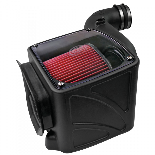 S&B 75-5080-BKJF Cold Air Intake For 06-07 Chevrolet Silverado GMC Sierra V8-6.6L LLY-LBZ Duramax Cotton Cleanable Red S&B - Truck Part Superstore