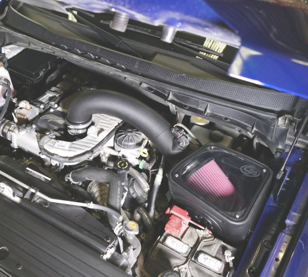 S&B 75-5082-BKJF Cold Air Intake For 16-18 Nissan Titan, V8-5.0L Cummins Oiled Cotton Cleanable Red S&B - Truck Part Superstore