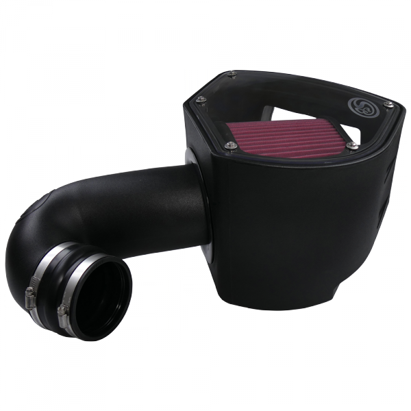 S&B 75-5090-BKJF Cold Air Intake For 94-02 Dodge Ram 2500 3500 5.9L Cummins Cotton Cleanable Red S&B - Truck Part Superstore