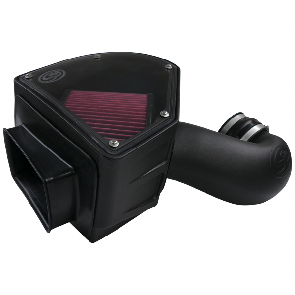 S&B 75-5090-BKJF Cold Air Intake For 94-02 Dodge Ram 2500 3500 5.9L Cummins Cotton Cleanable Red S&B - Truck Part Superstore