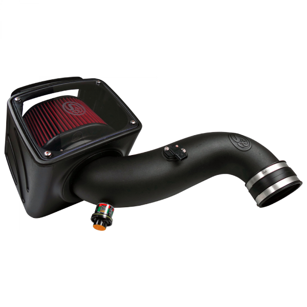 S&B 75-5091-BKJF Cold Air Intake For 07-10 Chevrolet Silverado GMC Sierra V8-6.6L LMM Duramax Cotton Cleanable Red S&B - Truck Part Superstore