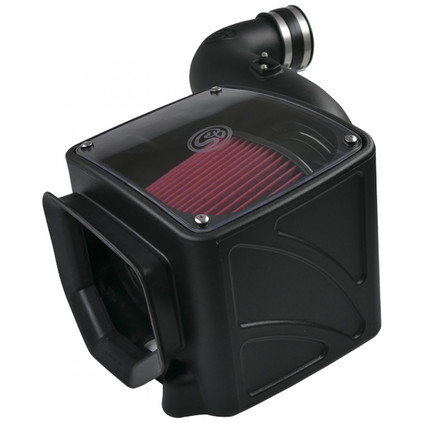 S&B 75-5091-BKJF Cold Air Intake For 07-10 Chevrolet Silverado GMC Sierra V8-6.6L LMM Duramax Cotton Cleanable Red S&B - Truck Part Superstore