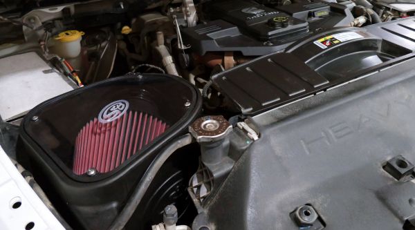 S&B 75-5092-BKJF Cold Air Intake For 10-12 Dodge Ram 2500 3500 6.7L Cummins Cotton Cleanable Red S&B - Truck Part Superstore