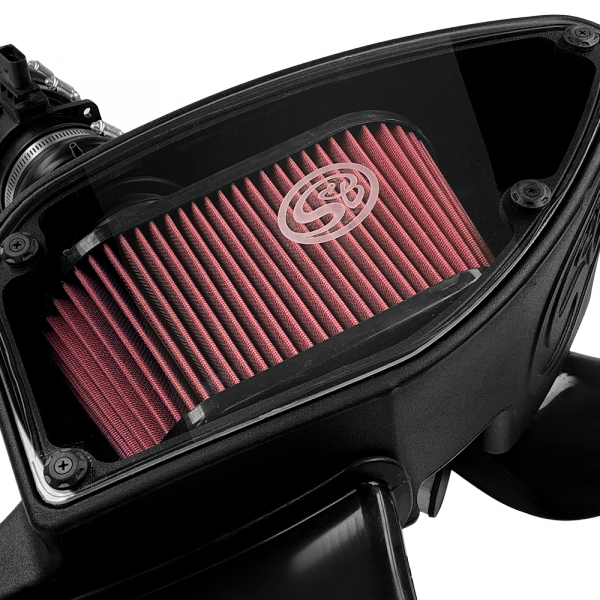 S&B 75-5099-BKJF Cold Air Intake For 10-14 VW 2.0L TDI , 2015 VW Jetta 2.0L TDI Cotton Cleanable Red S&B - Truck Part Superstore