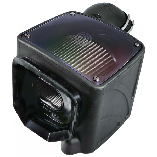 S&B 75-5101D-BKJF Cold Air Intake For 01-04 Chevrolet Silverado GMC Sierra V8-6.6L LB7 Duramax Dry Extendable White S&B - Truck Part Superstore