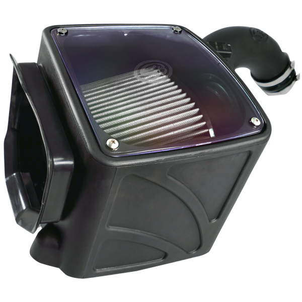 S&B 75-5101D-BKJF Cold Air Intake For 01-04 Chevrolet Silverado GMC Sierra V8-6.6L LB7 Duramax Dry Extendable White S&B - Truck Part Superstore