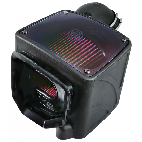 S&B 75-5101-BKJF Cold Air Intake For 01-04 Chevrolet Silverado GMC Sierra V8-6.6L LB7 Duramax Cotton Cleanable Red S&B - Truck Part Superstore